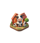 3D 牛の家族（個別スタンプ：11）
