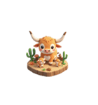 3D 牛の家族（個別スタンプ：12）
