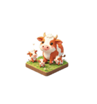 3D 牛の家族（個別スタンプ：13）