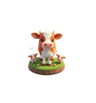3D 牛の家族（個別スタンプ：17）