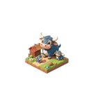 3D 牛の家族（個別スタンプ：21）