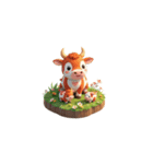 3D 牛の家族（個別スタンプ：22）