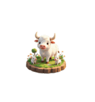 3D 牛の家族（個別スタンプ：23）