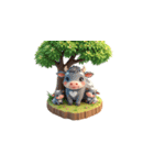 3D 牛の家族（個別スタンプ：25）