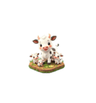 3D 牛の家族（個別スタンプ：26）