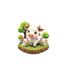 3D 牛の家族（個別スタンプ：28）