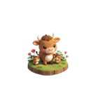 3D 牛の家族（個別スタンプ：29）