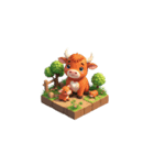 3D 牛の家族（個別スタンプ：30）