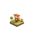 3D 牛の家族（個別スタンプ：31）