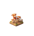 3D 牛の家族（個別スタンプ：32）