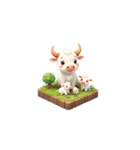 3D 牛の家族（個別スタンプ：33）