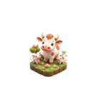 3D 牛の家族（個別スタンプ：35）