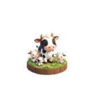 3D 牛の家族（個別スタンプ：37）