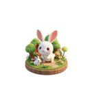 3D ウサギの家族（個別スタンプ：1）