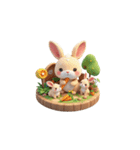 3D ウサギの家族（個別スタンプ：2）