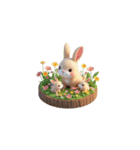 3D ウサギの家族（個別スタンプ：4）