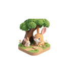 3D ウサギの家族（個別スタンプ：5）