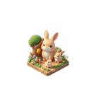 3D ウサギの家族（個別スタンプ：6）