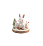 3D ウサギの家族（個別スタンプ：8）