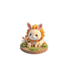 3D ウサギの家族（個別スタンプ：9）