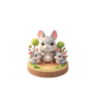 3D ウサギの家族（個別スタンプ：11）