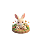 3D ウサギの家族（個別スタンプ：12）