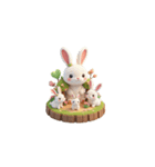3D ウサギの家族（個別スタンプ：16）
