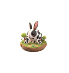 3D ウサギの家族（個別スタンプ：18）