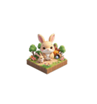 3D ウサギの家族（個別スタンプ：20）
