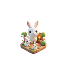 3D ウサギの家族（個別スタンプ：21）