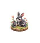 3D ウサギの家族（個別スタンプ：22）