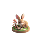 3D ウサギの家族（個別スタンプ：24）