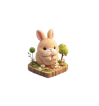 3D ウサギの家族（個別スタンプ：26）