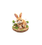 3D ウサギの家族（個別スタンプ：27）