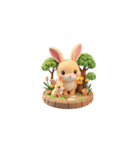 3D ウサギの家族（個別スタンプ：31）