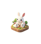 3D ウサギの家族（個別スタンプ：32）