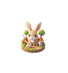 3D ウサギの家族（個別スタンプ：33）