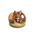 3D ウサギの家族（個別スタンプ：34）
