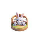 3D ウサギの家族（個別スタンプ：36）