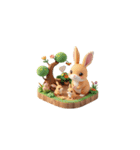 3D ウサギの家族（個別スタンプ：37）