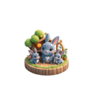 3D ウサギの家族（個別スタンプ：38）