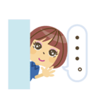 ゴルフ女子の可愛いスタンプ（青ミニ）（個別スタンプ：3）