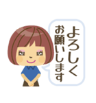 ゴルフ女子の可愛いスタンプ（青ミニ）（個別スタンプ：6）