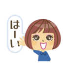 ゴルフ女子の可愛いスタンプ（青ミニ）（個別スタンプ：7）