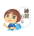 ゴルフ女子の可愛いスタンプ（青ミニ）（個別スタンプ：14）