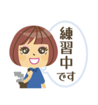 ゴルフ女子の可愛いスタンプ（青ミニ）（個別スタンプ：16）