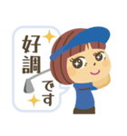 ゴルフ女子の可愛いスタンプ（青ミニ）（個別スタンプ：19）