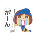 ゴルフ女子の可愛いスタンプ（青ミニ）（個別スタンプ：20）