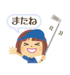 ゴルフ女子の可愛いスタンプ（青ミニ）（個別スタンプ：24）