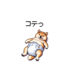 赤ちゃん太っちょ柴犬 おむつ履いてます（個別スタンプ：2）